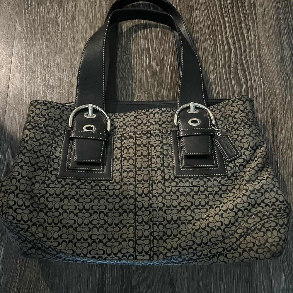 Coach Black and Brown Elegant Tote Bag